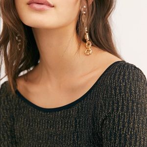 Free People Sprinkled In Gold Bodysuit